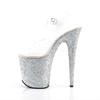 Pleaser - FLAMINGO808LG Sandale à bride à la cheville, Pole dance chaussures - Chaussures de pole dance - Couleur argent/Transparent Product image